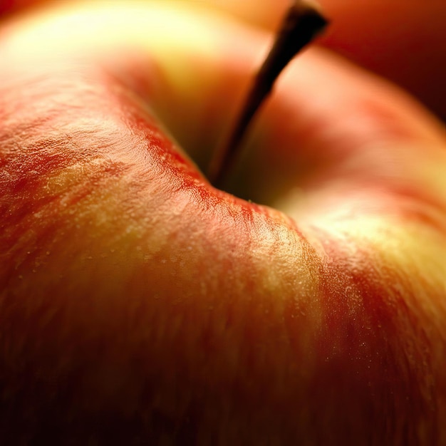 un primer plano de una manzana con un color rojo y amarillo IA generativa