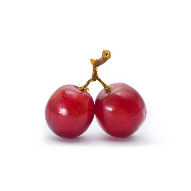 Primer plano de una manzana contra un fondo blanco
