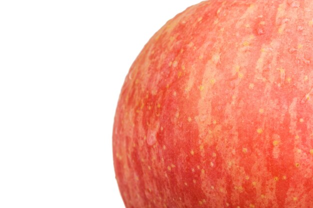 Foto primer plano de una manzana contra un fondo blanco