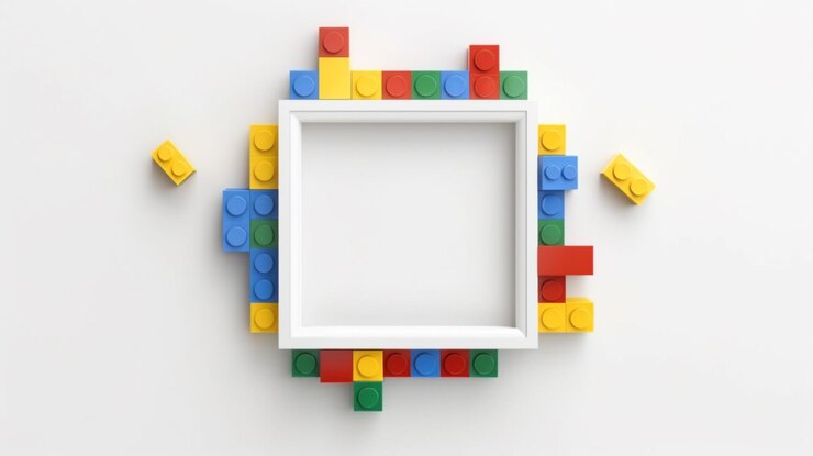 Un primer plano de un marco con legos que lo rodean ai generativo