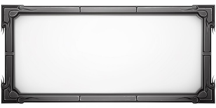 Foto un primer plano de un marco negro con un fondo blanco ai generativo
