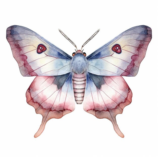 un primer plano de una mariposa con un ala generativa rosa y azul ai