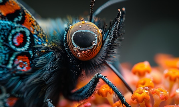 Primer plano de una mariposa en flor