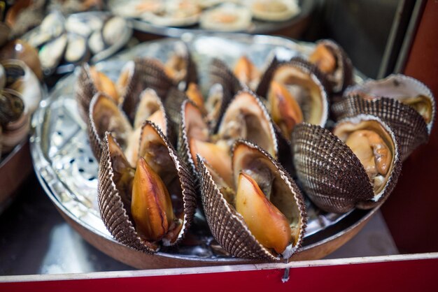 Foto primer plano de los mariscos