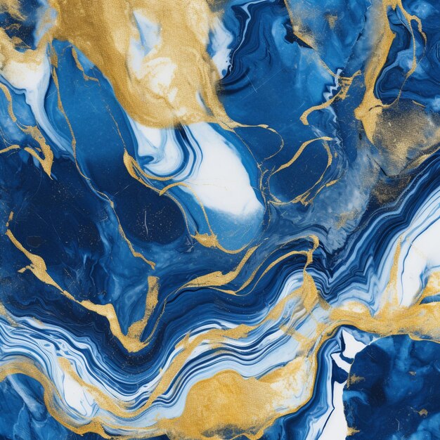 un primer plano de un mármol azul y dorado con un fondo blanco