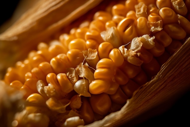 Un primer plano de una mazorca de maíz