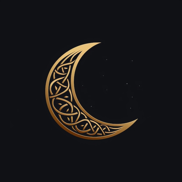 Foto un primer plano de una media luna con un diseño celta en él generativo ai