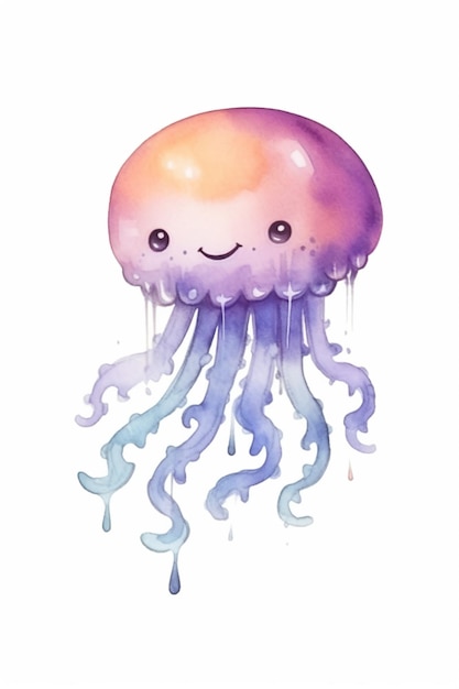 un primer plano de una medusa con una cara sonriente ai generativa