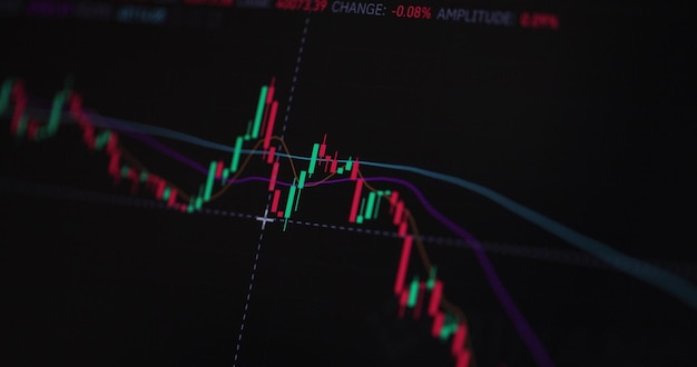 Primer plano del mercado de valores bar comercio Comercio en línea Bolsa de valores