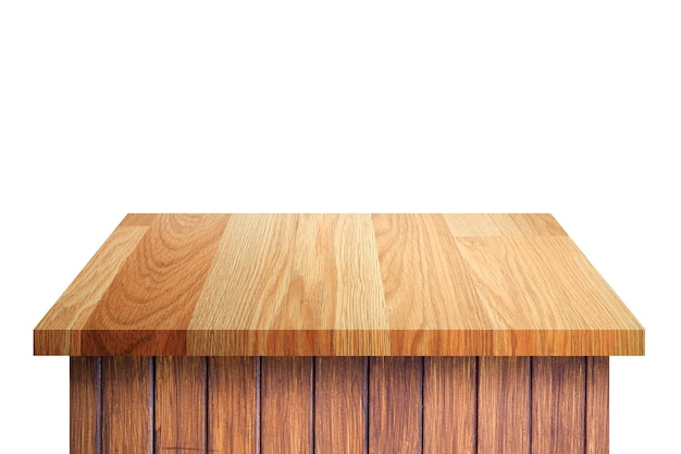Primer plano de la mesa contra un fondo blanco