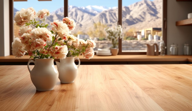 primer plano de la mesa de madera