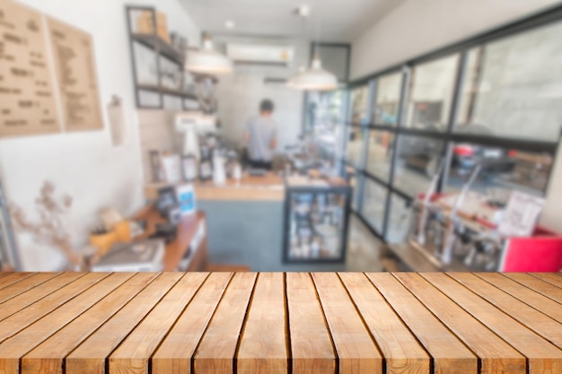 Foto primer plano de una mesa vacía en la tienda