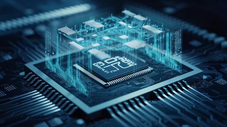 Foto primer plano de un microchip gpu ram avanzado o una cpu de una computadora potente