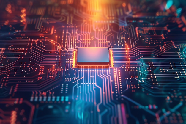 primer plano del microchip del procesador de la CPU