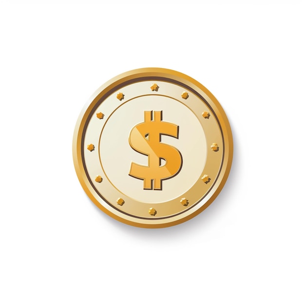 Foto un primer plano de una moneda de oro con un signo de dólar ai generativo