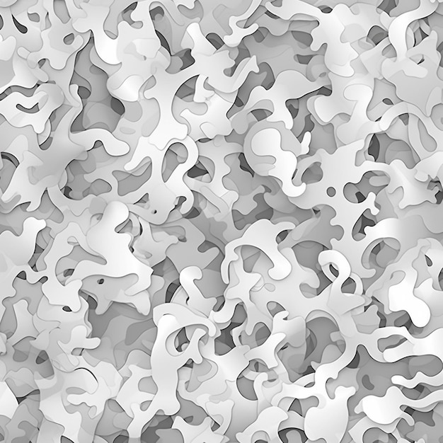 un primer plano de un montón de camuflaje blanco y gris generativo ai