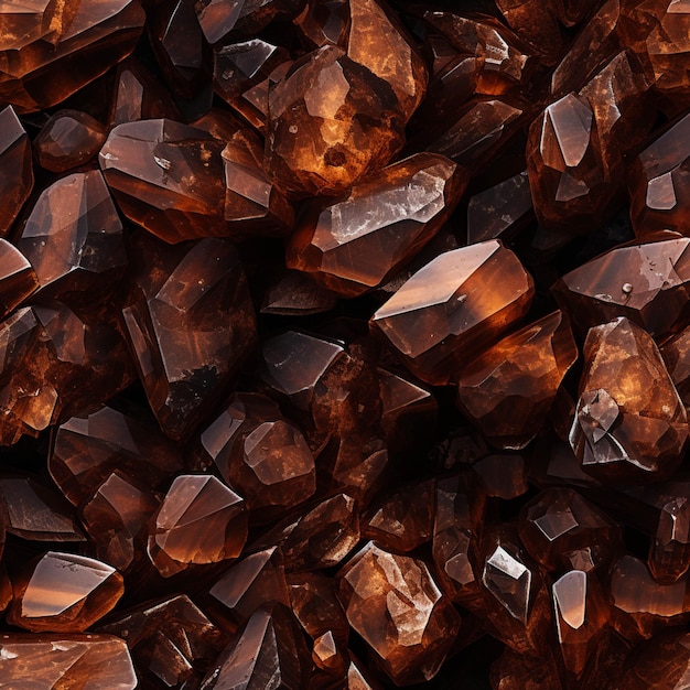 Un primer plano de un montón de cristales marrones en una tabla ai generativa