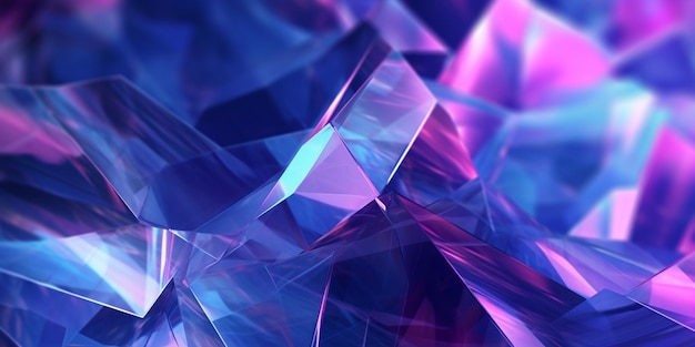 un primer plano de un montón de cristales púrpuras y azules generativos ai
