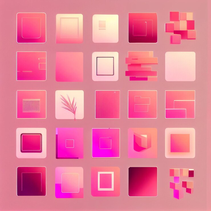 Foto un primer plano de un montón de cuadrados de diferentes colores ai generativo