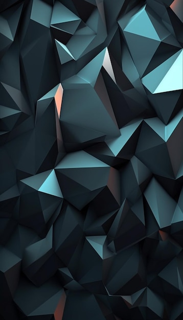 Un primer plano de un montón de cubos negros y azules generativos ai