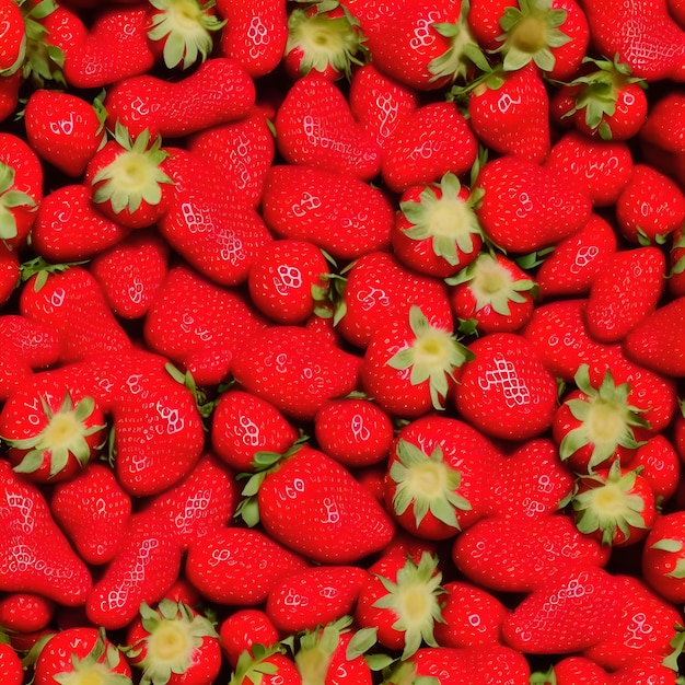 Un primer plano de un montón de fresas