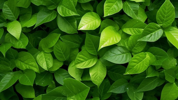 Un primer plano de un montón de hojas verdes