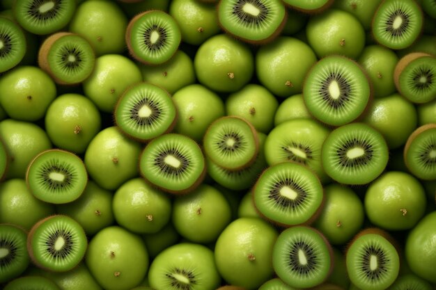 Foto un primer plano de un montón de kiwi