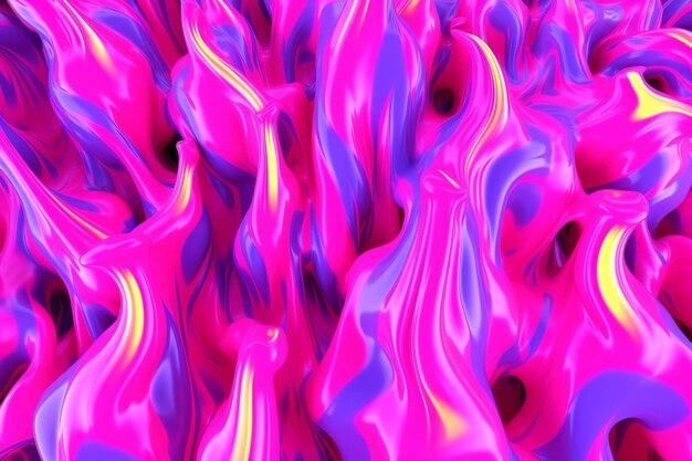 Un primer plano de un montón de líquidos rosados y púrpuras generativos ai