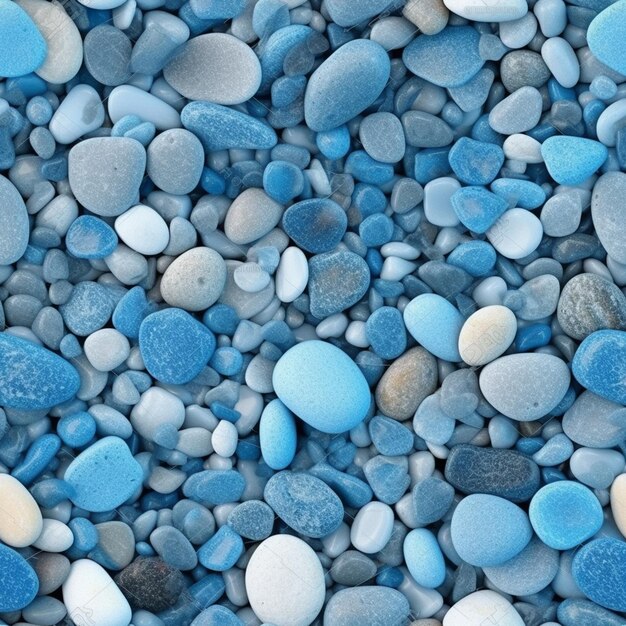 un primer plano de un montón de rocas azules y blancas ai generativo