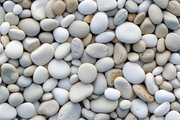 Un primer plano de un montón de rocas blancas y grises ai generativo