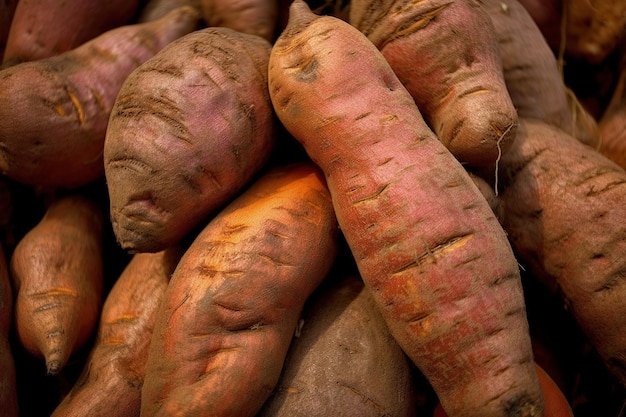 Un primer plano de un montón de zanahorias IA generativa