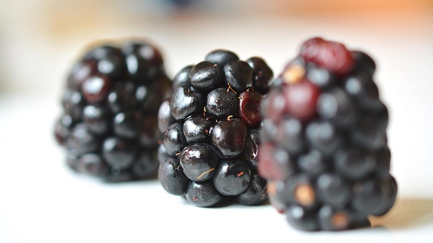 Primer plano de las moras en la mesa