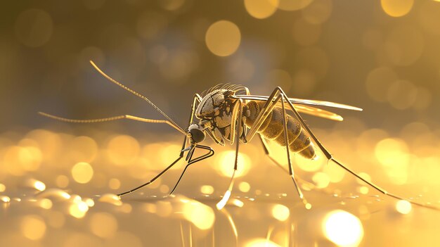 Foto un primer plano de un mosquito en un brazo humano el mosquito está posado en la piel y está a punto de picar