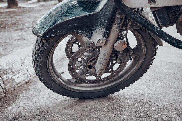 Foto primer plano de una motocicleta