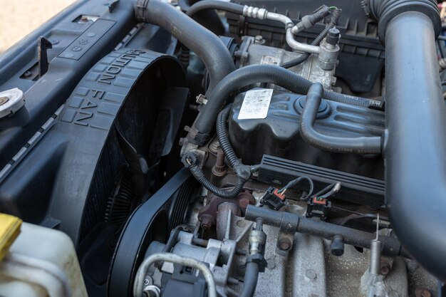 Foto primer plano del motor del coche