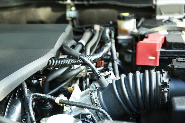 Primer plano de motor de coche