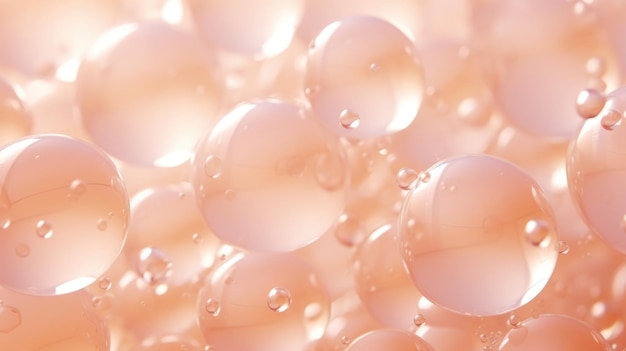 Un primer plano de muchas pequeñas esferas rosas