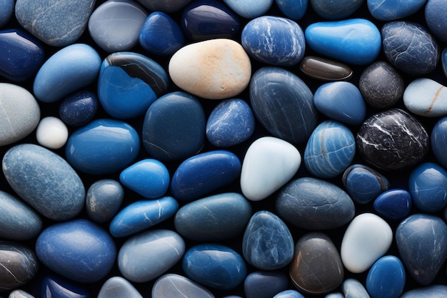 Un primer plano de muchas rocas de diferentes colores.