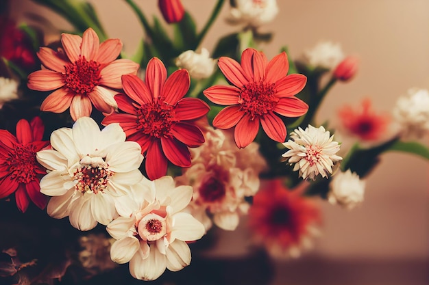 primer plano, de, multicolor, gerbera, flores