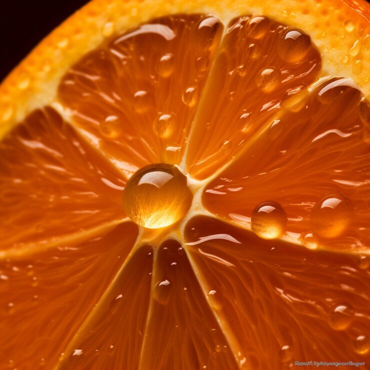 Foto un primer plano de una naranja con agua