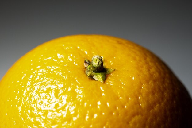 Foto primer plano naranja sobre un fondo gris