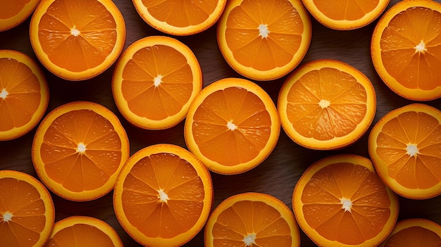 Un primer plano de naranjas con la luz brillando sobre ellas