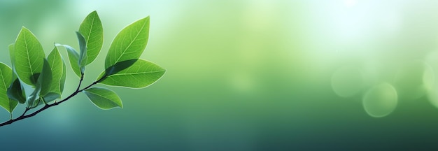 Foto un primer plano de la naturaleza con hojas verdes en un fondo de vegetación borrosa