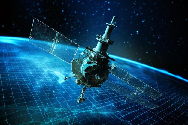 Primer plano de una nave espacial capturando imágenes de un planetario