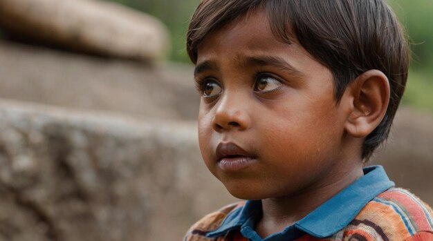 Un primer plano de un niño con los ojos abiertos