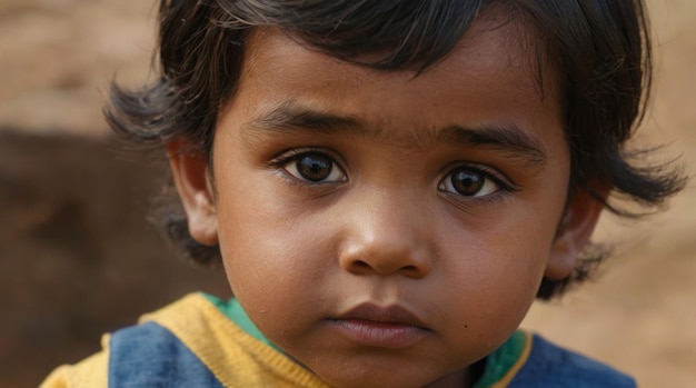 Un primer plano de un niño con los ojos abiertos