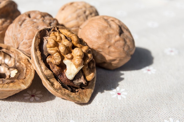 Primer plano de nueces y nueces