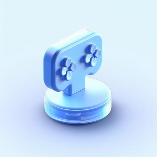 un primer plano de un objeto azul con un fondo blanco generativo ai