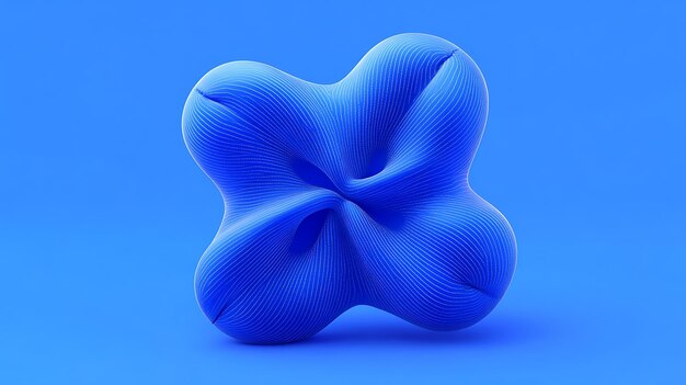 un primer plano de un objeto azul en una superficie azul