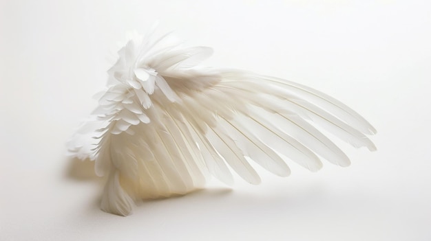 Un primer plano de un objeto blanco con alas